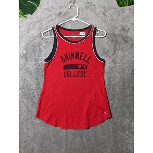 🍑CHAMPION Women Knit Tank Top Solid Red Athletic Sports College Casual SMALL